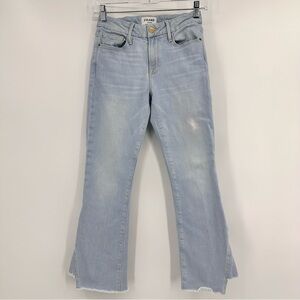 Frame Le Crop Mini Boot Gusset Step Peasant Jeans Light Wash Blue Size 24
